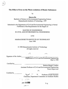 c~j The Effect  of Iron on  the Photo-oxidation ...