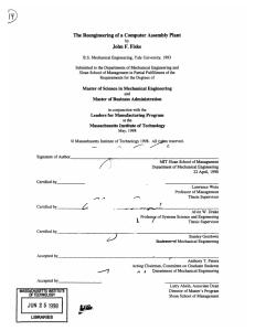 The Reengineering  of a  Computer Assembly  Plant
