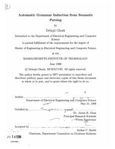 6?) Automatic  Grammar Induction  from  Semantic Parsing Debajit  Ghosh