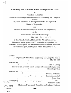 Reducing  the  Network  Load  of ... Jonathan  R.  Santos