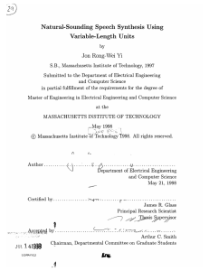 Natural-Sounding  Speech  Synthesis  Using Variable-Length  Units