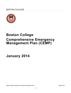 Boston College Comprehensive Emergency Management Plan (CEMP)