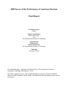 2008 Survey of the Performance of American Elections  Final Report