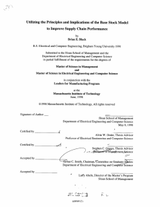 Utilizing  the Principles  and Implications  of the... to Improve  Supply  Chain Performance