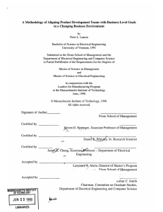 A Methodology  of Aligning  Product Development  Teams ... in a Changing Business  Environment