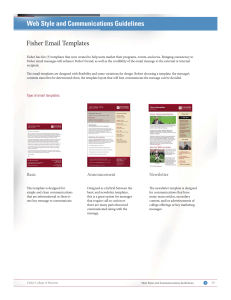 Web Style and Communications Guidelines Fisher Email Templates