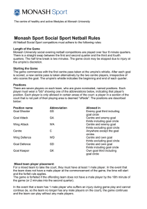Monash Sport Social Sport Netball Rules