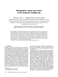 Atmospheric ozone and colors of the Antarctic twilight sky * Wolfgang Meyer,