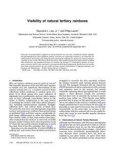 Visibility of natural tertiary rainbows Raymond L. Lee, Jr.