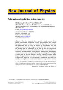 Polarization singularities in the clear sky M V Berry