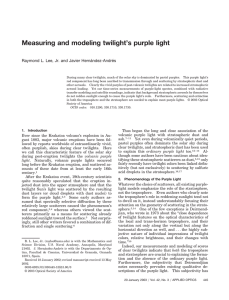 Measuring and modeling twilight’s purple light
