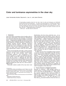 Color and luminance asymmetries in the clear sky