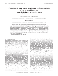 Colorimetric and spectroradiometric characteristics of narrow-field-of-view clear skylight in Granada, Spain