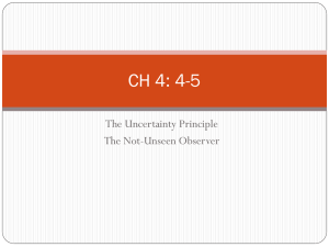 CH 4: 4-5 The Uncertainty Principle The Not-Unseen Observer