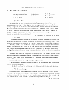 IX. COMMUNICATION  RESEARCH A. MULTIPATH.TRANSMISSION