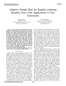 Adaptive Sample Bias for Rapidly-exploring Random Trees with Applications to Test Generation