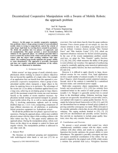 Decentralized Cooperative Manipulation with a Swarm of Mobile Robots: