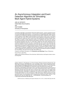 An Asynchronous Integration and Event Detection Algorithm for Simulating Multi-Agent Hybrid Systems