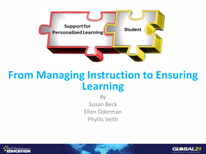 From Managing Instruction to Ensuring Learning By Susan Beck
