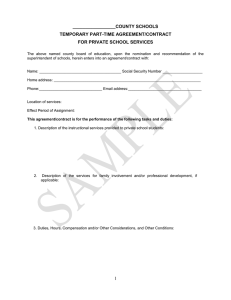 _________________COUNTY SCHOOLS TEMPORARY PART-TIME AGREEMENT/CONTRACT FOR PRIVATE SCHOOL SERVICES