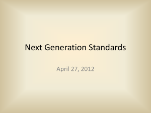 Next Generation Standards April 27, 2012