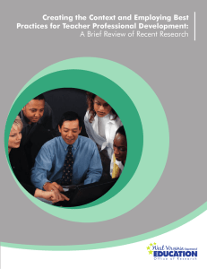 A Brief Review of Recent Research Practices for Teacher Professional Development: