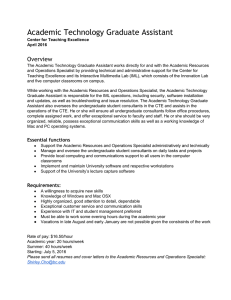   Academic Technology Graduate Assistant Overview