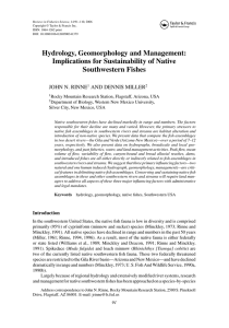 Hydrology, Geomorphology and Management: Implications for Sustainability of Native Southwestern Fishes