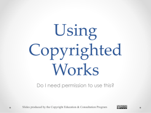 Using Copyrighted Works Do I need permission to use this?