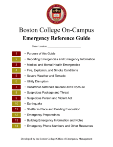 Boston College On-Campus Emergency Reference Guide