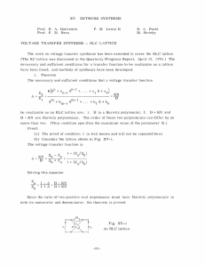 XV. NETWORK  SYNTHESIS Prof.  E.  A.  Guillemin