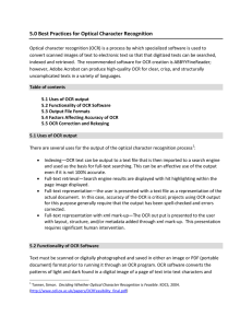 5.0 Best Practices for Optical Character Recognition