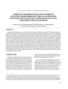 MODELING OPPORTUNITIES AND FEASIBILITY OF SITING WOOD-FIRED ELECTRICAL GENERATING