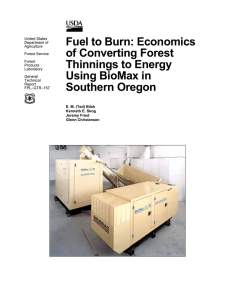 Fuel to Burn: Economics of Converting Forest Thinnings to Energy Using BioMax in