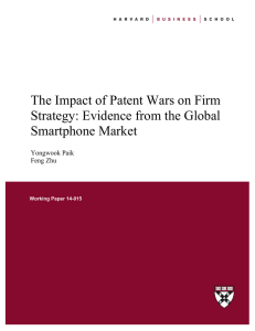 The Impact of Patent Wars on Firm Smartphone Market Yongwook Paik