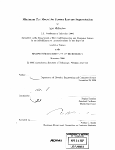 Minimum  Cut  Model  for  Spoken ... Igor  Malioutov