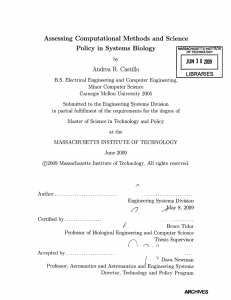 in Systems  Biology Policy