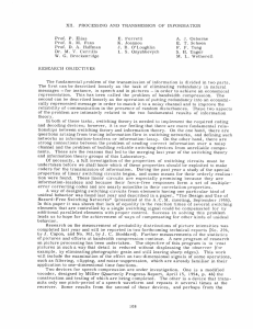 XII. PROCESSING  AND  TRANSMISSION  OF  INFORMATION Elias