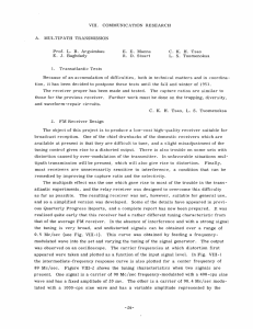 VIII. COMMUNICATION  RESEARCH A. MULTIPATH  TRANSMISSION