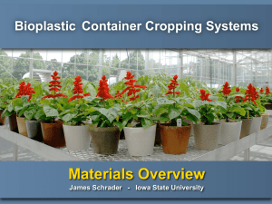 Materials Overview Bioplastic Container Cropping Systems