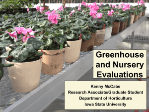Greenhouse and Nursery Evaluations