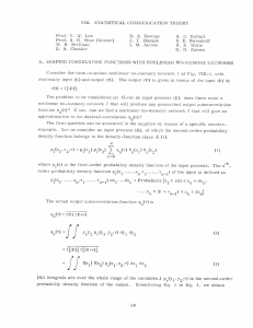 VIII. STATISTICAL  COMMUNICATION  THEORY D.  A.  George