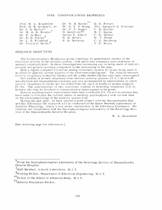 XVIII. COMMUNICATIONS  BIOPHYSICS W. G.  E.  Forsen