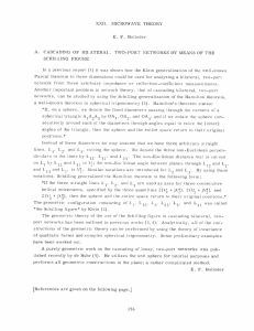 XXII. MICROWAVE  THEORY E.  F. Bolinder