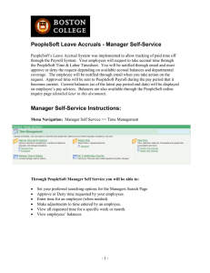 PeopleSoft Leave Accruals - Manager Self-Service