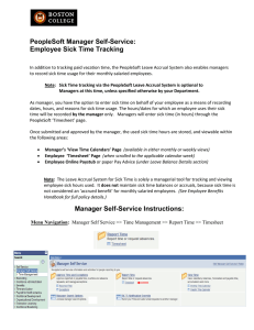 PeopleSoft Manager Self-Service: Employee Sick Time Tracking