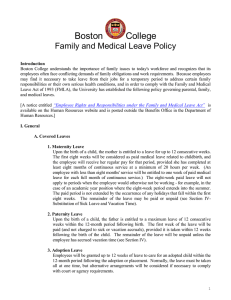 Boston College Family and Medical Leave Policy