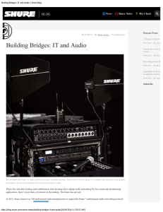 Building Bridges: IT and Audio BLOG Recent Posts