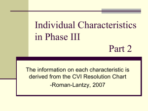 Individual Characteristics in Phase III Part 2 The information on each characteristic is