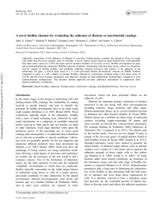 ﬁlm channel for evaluating the adhesion of diatoms to non-biocidal... A novel bio John A. Finlay *, Michael P. Schultz